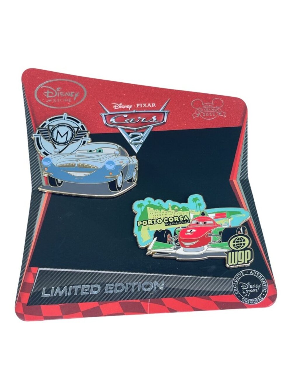 Disney Store Cars 2 Finn McMissile Francesco Bernoulli Limited Edition Pin Set